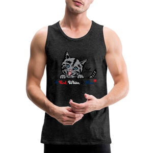 Red White & Mew Classic Premium Tank - charcoal grey