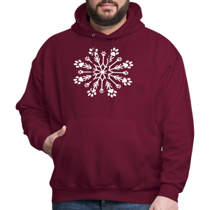 Paw Snowflake Classic Hoodie - burgundy