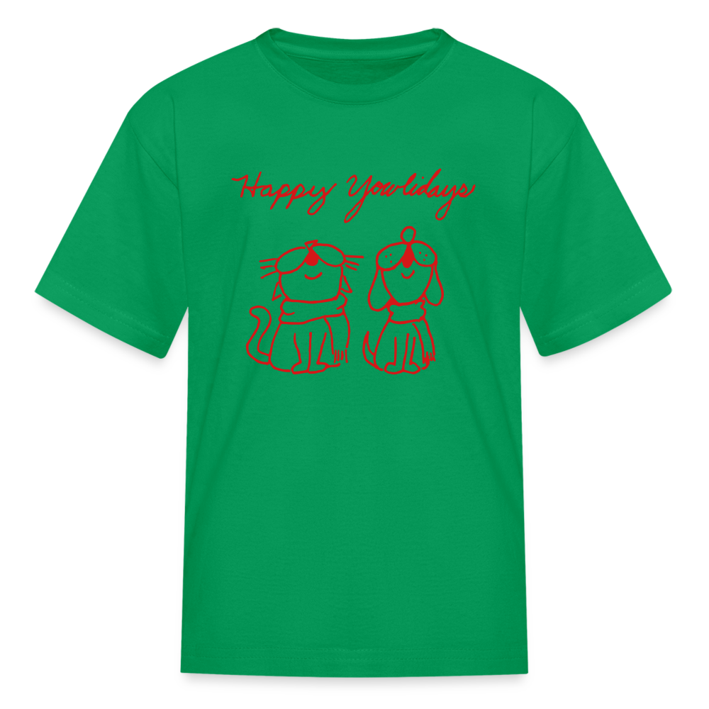 
                  
                    Happy Yowlidays Kids' T-Shirt - kelly green
                  
                