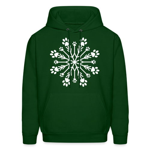 Paw Snowflake Classic Hoodie - forest green