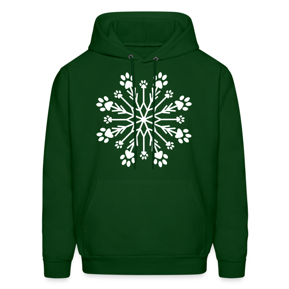 Paw Snowflake Classic Hoodie - forest green