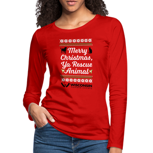 Ya Rescue Animal Contoured Premium Long Sleeve T-Shirt - red