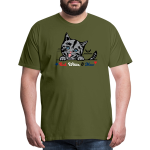 Red White & Mew Classic Premium T-Shirt - olive green