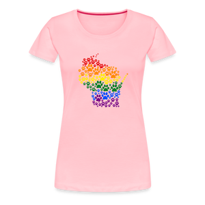 Pride Paws Contoured Premium T-Shirt - pink