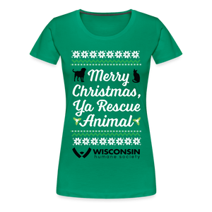 Ya Rescue Animal Contoured Premium T-Shirt - kelly green