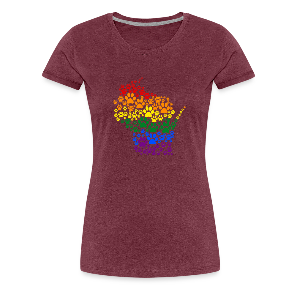 
                  
                    Pride Paws Contoured Premium T-Shirt - heather burgundy
                  
                