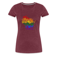 Load image into Gallery viewer, Pride Paws Contoured Premium T-Shirt - heather burgundy