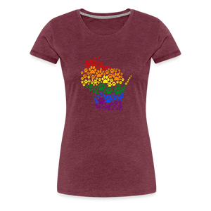 Pride Paws Contoured Premium T-Shirt - heather burgundy