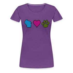 WI Loves Pets Contoured Premium T-Shirt - purple