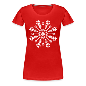 Paw Snowflake Premium T-Shirt - red