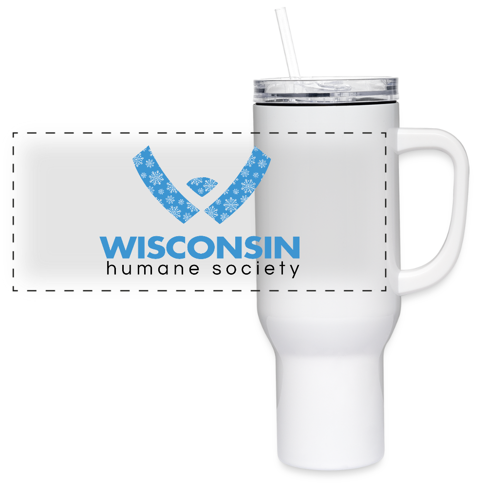 WHS Snow Logo 40 oz Travel Tumbler - white
