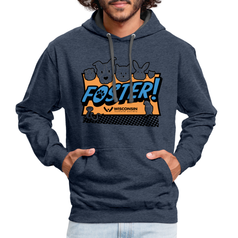 
                  
                    Foster Logo Contrast Hoodie - indigo heather/asphalt
                  
                