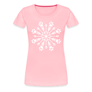 Paw Snowflake Premium T-Shirt - pink