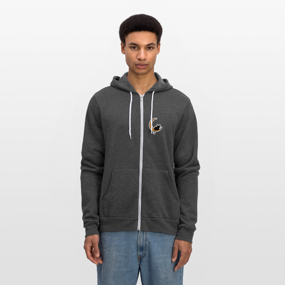 
                  
                    Moon Cat Bella + Canvas Unisex Full Zip Hoodie - charcoal grey
                  
                