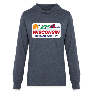 WHS License Plate Long Sleeve Hoodie Shirt - heather navy