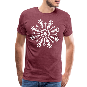 Paw Snowflake Premium T-Shirt - heather burgundy