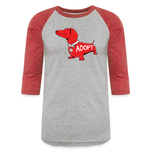 "Big Red Dog" Baseball T-Shirt - heather gray/red