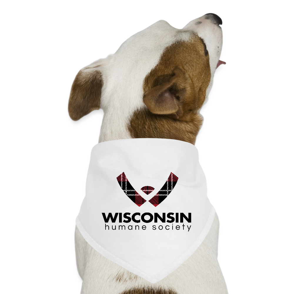 WHS Plaid Logo Dog Bandana - white