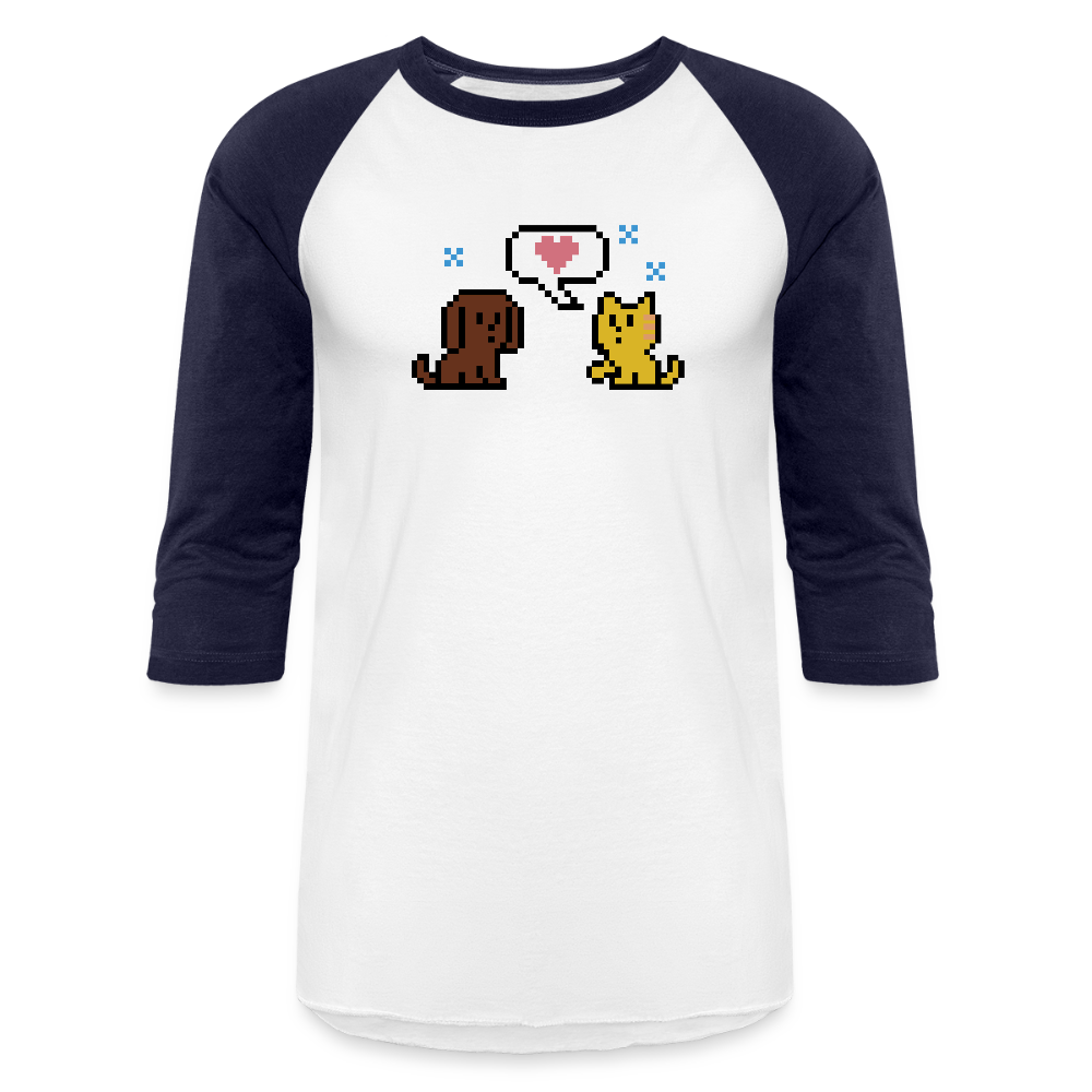 
                  
                    8-Bit Dog & Cat Baseball T-Shirt - white/navy
                  
                