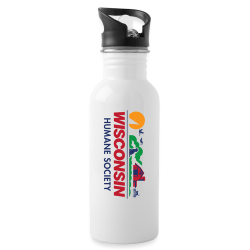 WHS License Plate Water Bottle - white