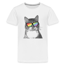 Load image into Gallery viewer, Pride Cat Kids&#39; Premium T-Shirt - white