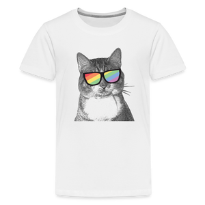 Pride Cat Kids' Premium T-Shirt - white