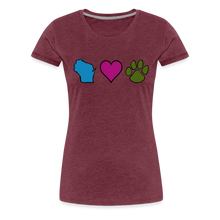 Load image into Gallery viewer, WI Loves Pets Contoured Premium T-Shirt - heather burgundy