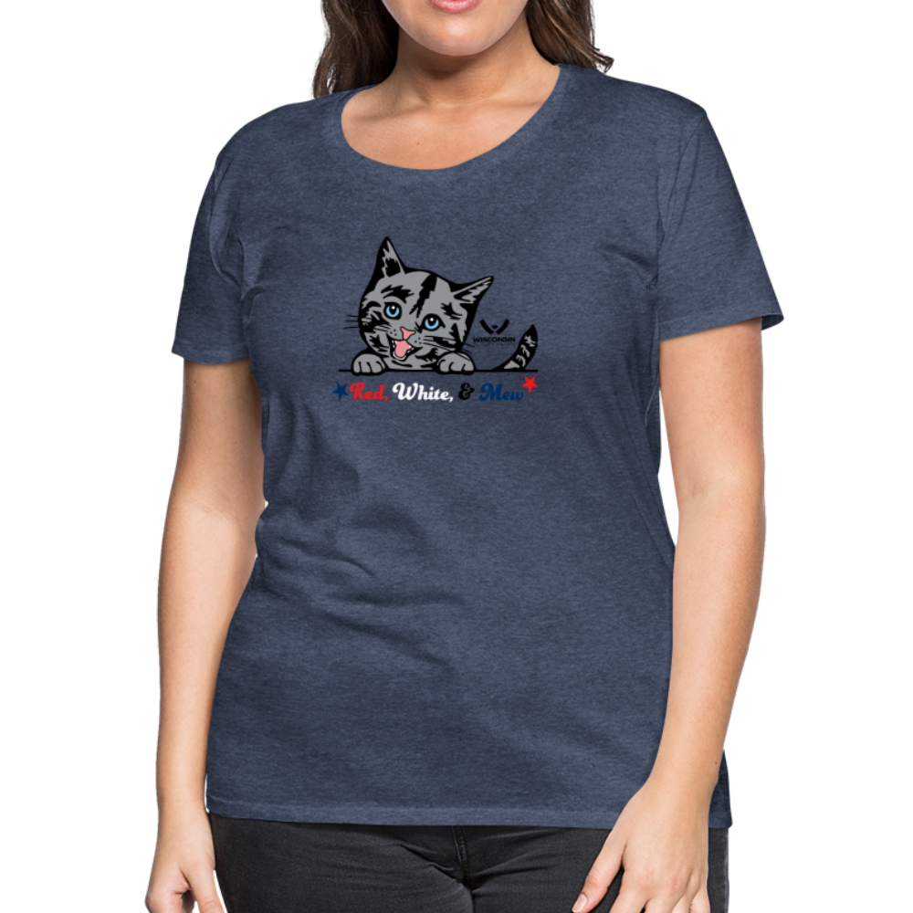 
                  
                    Red White & Mew Contoured Premium T-Shirt - heather blue
                  
                