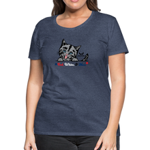 Load image into Gallery viewer, Red White &amp; Mew Contoured Premium T-Shirt - heather blue