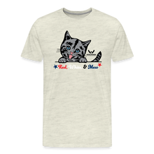 Load image into Gallery viewer, Red White &amp; Mew Classic Premium T-Shirt - heather oatmeal