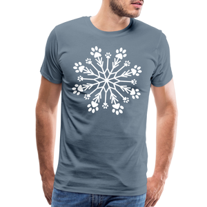 Paw Snowflake Premium T-Shirt - steel blue