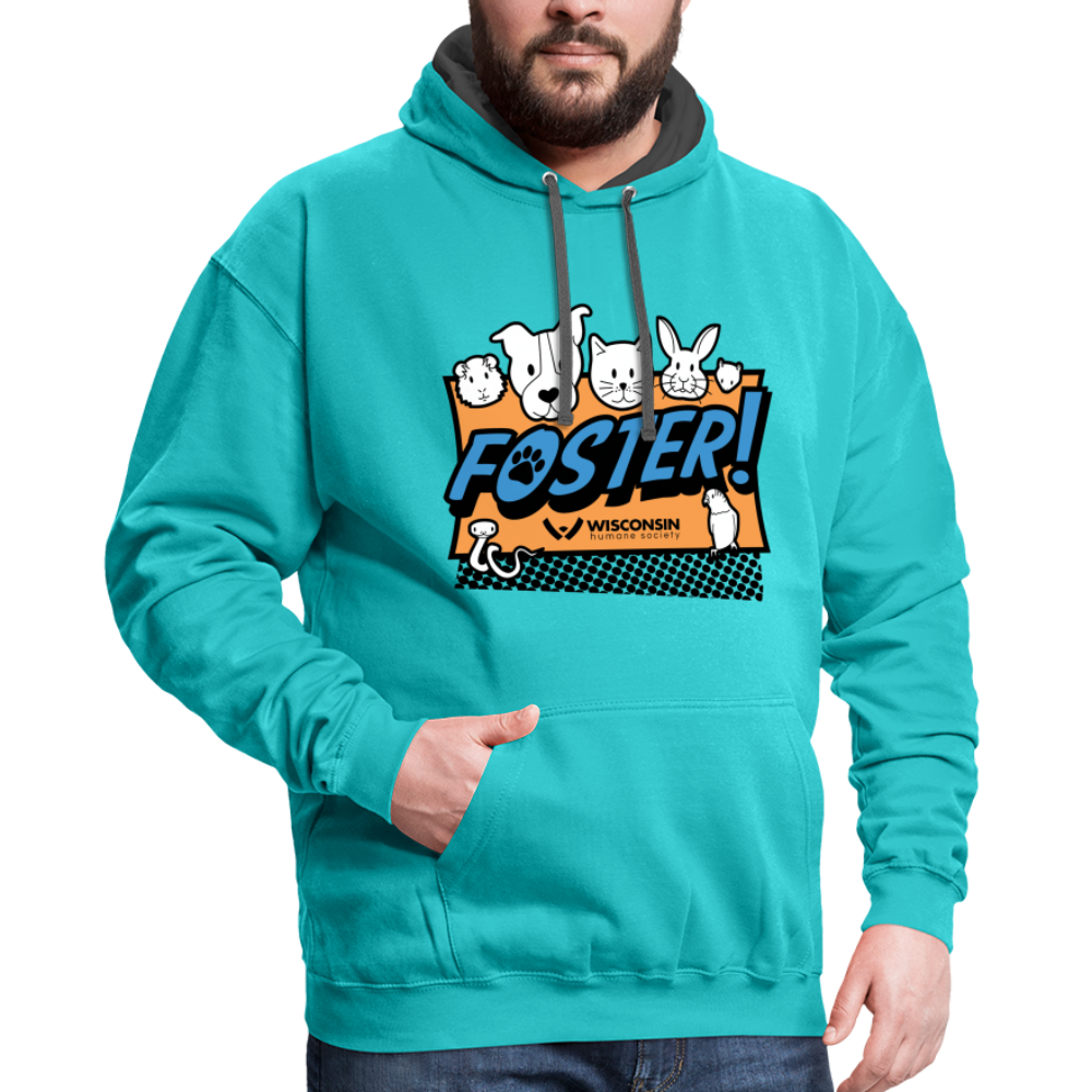 
                  
                    Foster Logo Contrast Hoodie - scuba blue/asphalt
                  
                