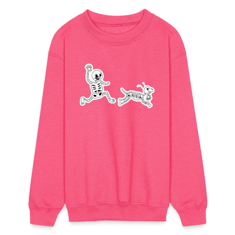
                  
                    Skeleton Friends Kids' Crewneck Sweatshirt - neon pink
                  
                