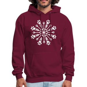 Paw Snowflake Classic Hoodie - burgundy