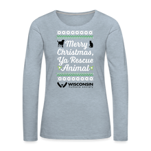 Load image into Gallery viewer, Ya Rescue Animal Contoured Premium Long Sleeve T-Shirt - heather ice blue