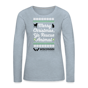 Ya Rescue Animal Contoured Premium Long Sleeve T-Shirt - heather ice blue