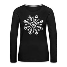 Load image into Gallery viewer, Paw Snowflake Premium Long Sleeve T-Shirt - black