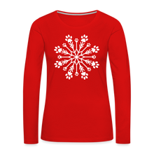 Load image into Gallery viewer, Paw Snowflake Premium Long Sleeve T-Shirt - red