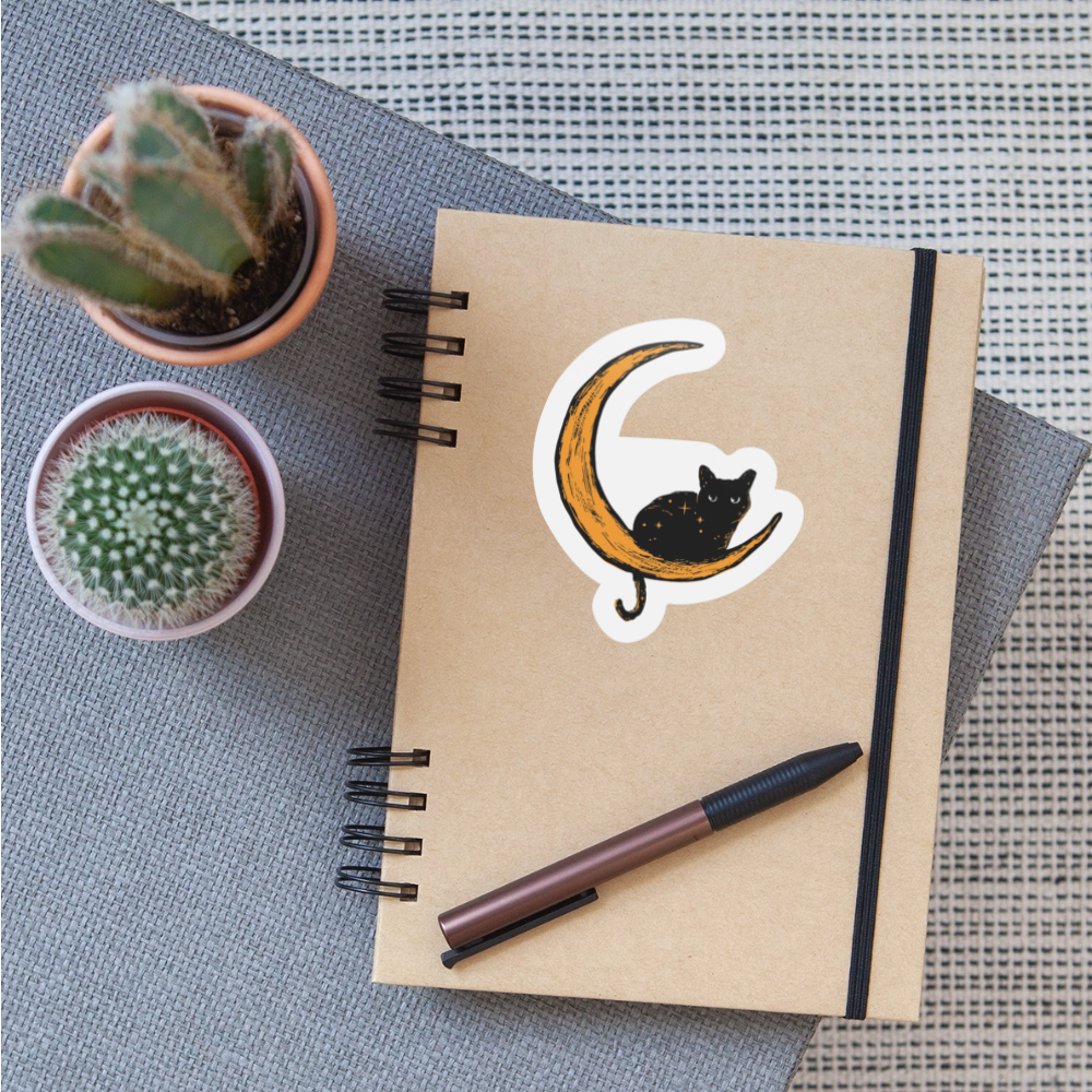 Moon Cat Sticker - white matte