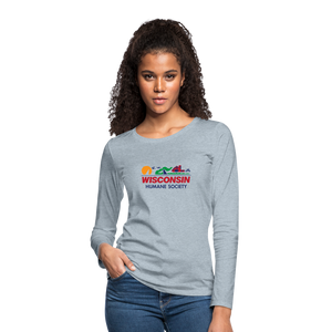 WHS License Plate Contoured Long Sleeve T-Shirt - heather ice blue