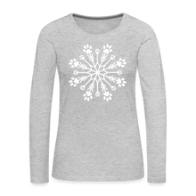 Load image into Gallery viewer, Paw Snowflake Premium Long Sleeve T-Shirt - heather gray