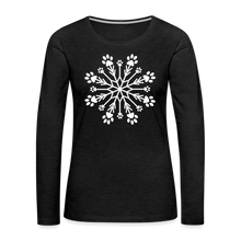 Load image into Gallery viewer, Paw Snowflake Premium Long Sleeve T-Shirt - charcoal grey