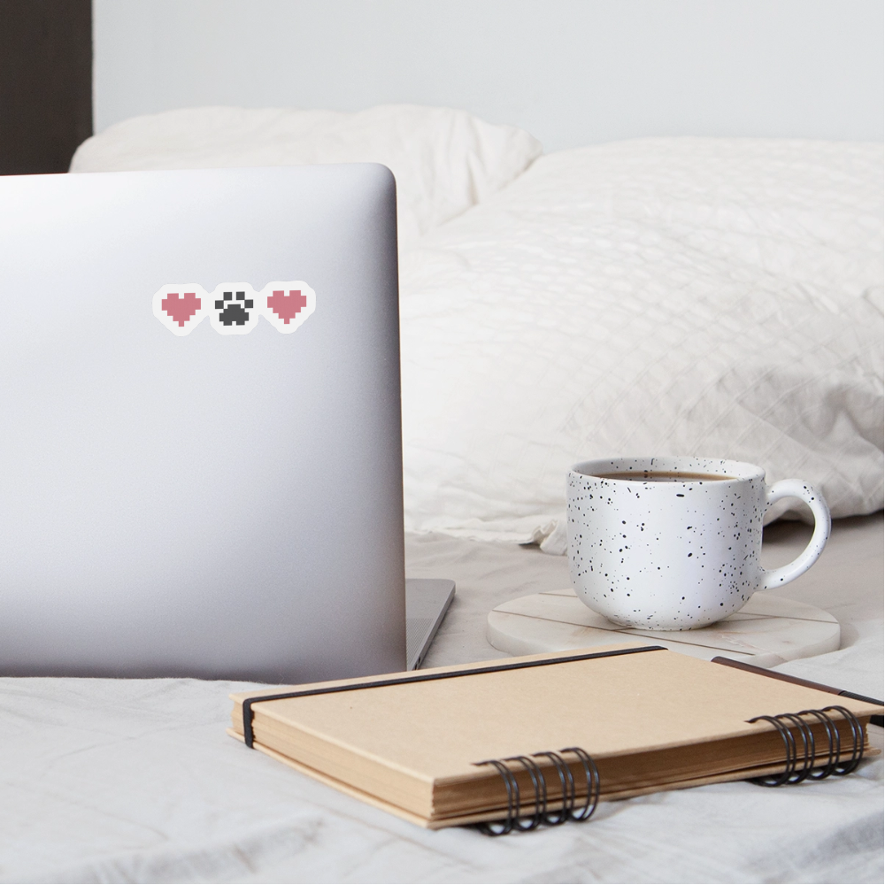 
                  
                    8-Bit Paw Heart Sticker - white matte
                  
                