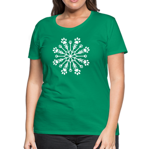 Paw Snowflake Premium T-Shirt - kelly green