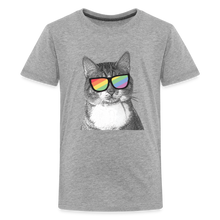 Load image into Gallery viewer, Pride Cat Kids&#39; Premium T-Shirt - heather gray