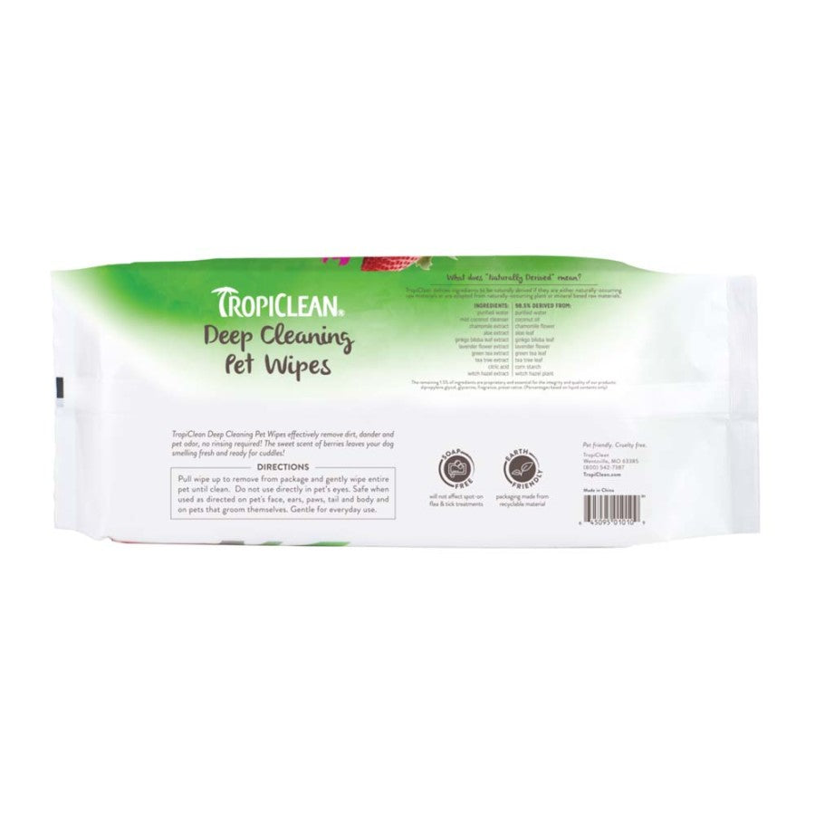 TropiClean Deep Cleaning Wipes for Dogs