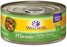 Load image into Gallery viewer, Wellness Grain Free Natural Turkey Morsels Dinner Canned Cat Food