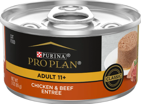 Purina Pro Plan Senior Cat 11 + Chicken & Beef Entree Canned Cat Food