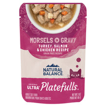 Load image into Gallery viewer, Natural Balance Original Ultra Platefulls Turkey, Salmon &amp; Chicken Recipe Morsels in Gravy Wet Cat Food Pouches
