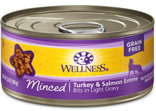 Load image into Gallery viewer, Wellness Grain Free Natural Minced Turkey and Salmon Entree Wet Canned Cat Food